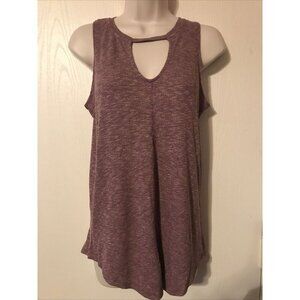 Maurices 24/7 Ribbed Purple Sleeveless  Keyhole Tank Top Womens SZ S Activewear